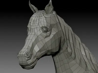 3D HORSE LOWPOLY Low-poly 3D model