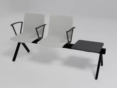 SHILA - Freestanding 2 seater bench with the table top - Free 3D model