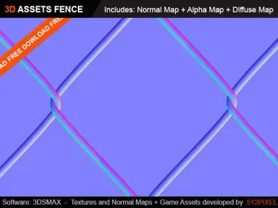Fence Game Ready Asset  Low-poly 3D model