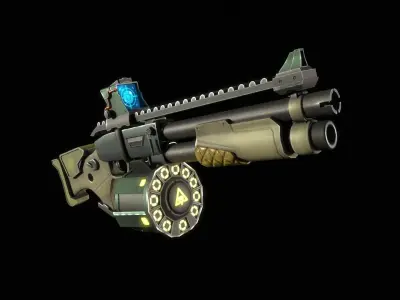 Sci fi Rifle Low-poly 3D model