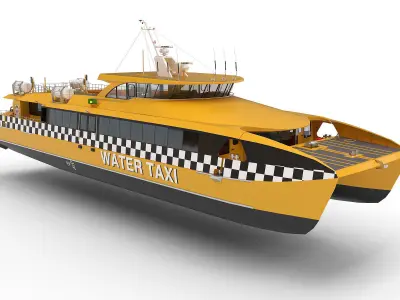 High speed taxi catamaran ferry 3D model