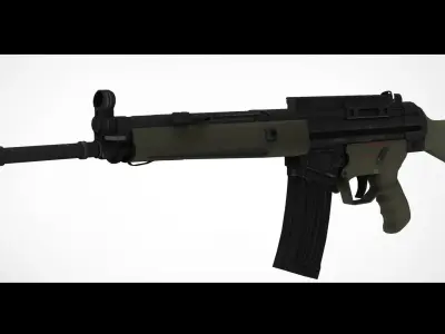HK 33 Assault Rifle Low-poly 3D model