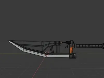 Futuristic Black Sword Free 3D model