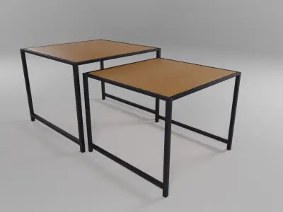 Wooden table with extension Free 3D model