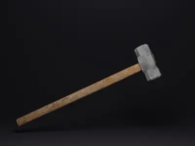 Low Poly Sledgehammer Game Ready 3D Weapon Model Low-poly 3D model
