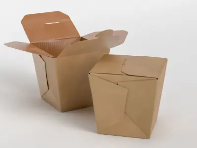 3D Chinese wok box package model 3D model