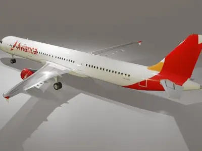 Avianca airbus a321-211 low poly  Low-poly 3D model