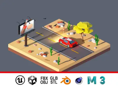 land 37A Low-poly 3D model