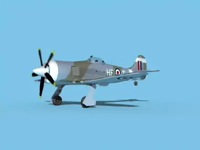 Hawker Tempest MKII V01 RAF 3D model