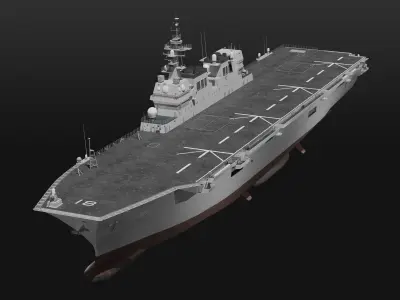 JMSDF Hyuga class helicopter carrier 3D model