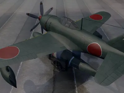 Kawanishi N1K2 Kyofu - aka Rex 3D model
