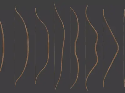 Wooden bow Low-poly 3D model