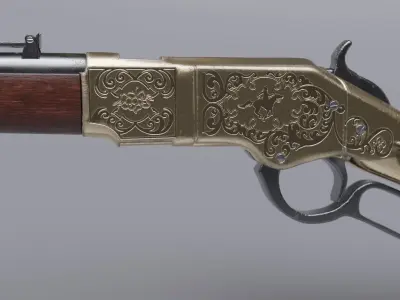 Carabine - Winchester 1866 Low-poly 3D model