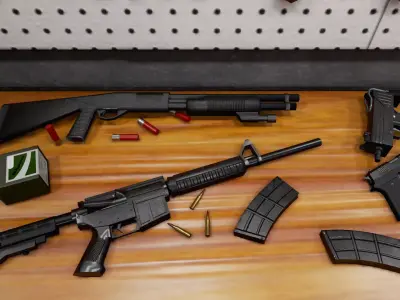 Lowpoly Mobile Weapons Kit Low-poly 3D model