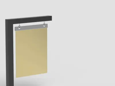 Blank billboard or poster located 3D model