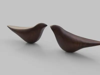 Wooden Bird Showpieces Free 3D model
