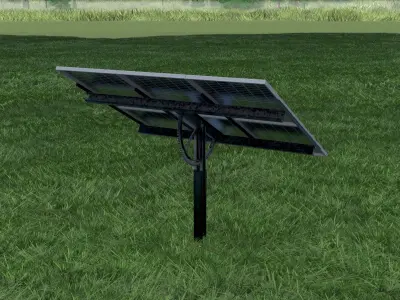 Agricultural photovoltaic 120 degrees 4m Low-poly 3D model