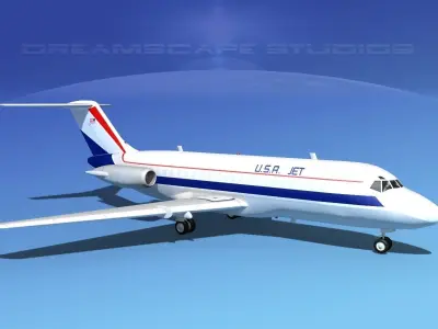 Douglas DC-9-20 USA Jet 3D model