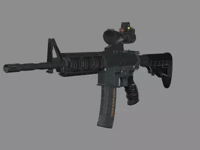 Tactical Modular Assault HK437 Low-Poly 3D Model Low-poly 3D model