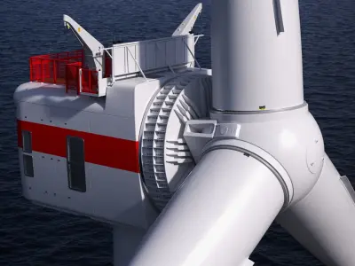 Crane Seasight Davits on Offshore Wind Turbine 3D model