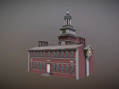 Independence Hall Low-poly 3D model