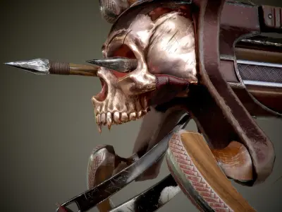 crossbow bow and arrow Low-poly 3D model