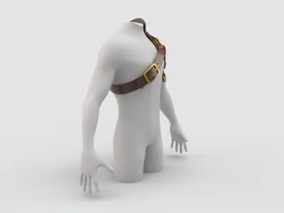 Male Leather Pauldron 3D model