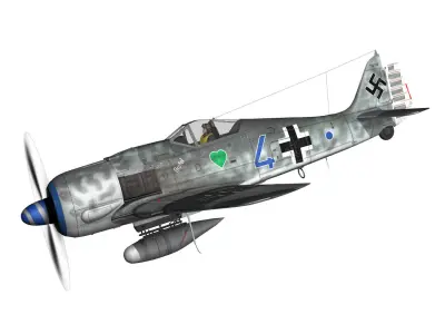 Focke Wulf - FW190 A8 - Blue 4 3D model