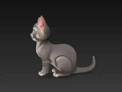 Cat Realistic 3D Model - Low Poly Realistic Low-poly 3D model