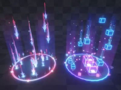Unity VFX Falling Object Attack Effect Part4 Low-poly 3D model