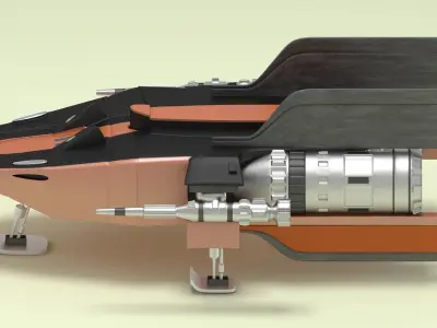 spaceship futuristic spacecraft 3D model