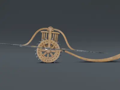 Scythed Charriot - Leonardo da Vinci Low-poly 3D model