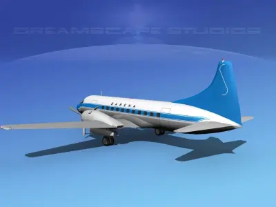 Convair CV-340  Sabena 3D model