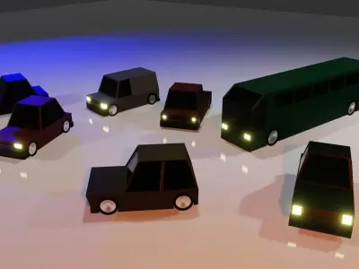 Low Poly Car Pack Free 3D model