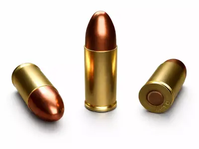 9mm Bullet Pistol Ammo Bullets Low-poly 3D model