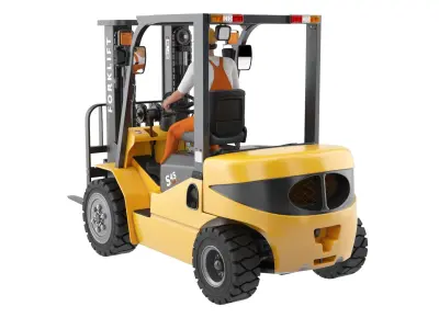 Forklift with Driver 3D model