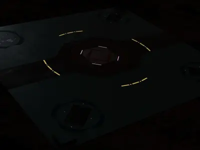 Futuristic Landing Pad Low-poly 3D model