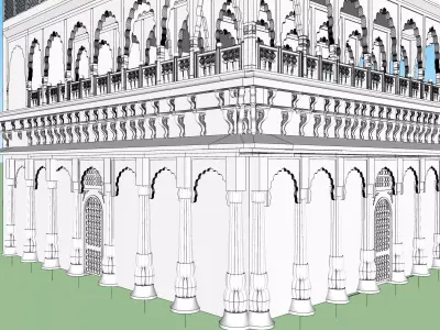 indian jodhpuri stone ghanta ghar sumer gate 3d modal 3D model