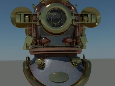 Custom diving helmet 3D model