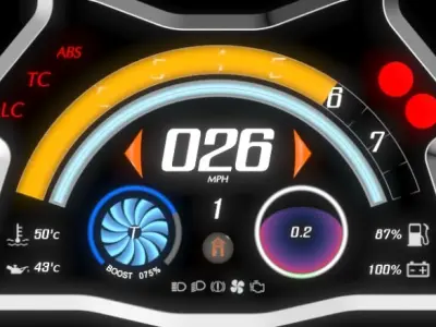 3d Digital Dash Concept Design Free low-poly 3D model