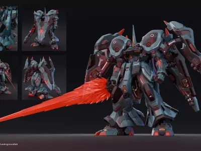 XC06 Scarab - Original Lowpoly Mecha -  Rigged and Animated Low-poly 3D model