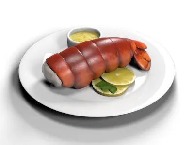 Lobster dish 3D model