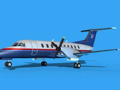 Embraer EMB120 United Airlines Express 2 3D model