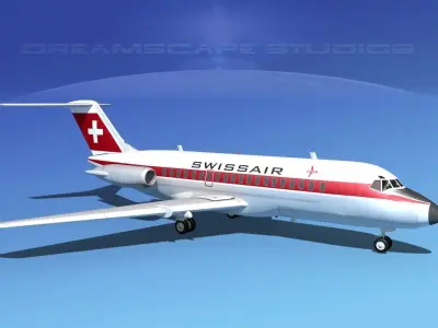 Douglas DC-9-20 Swissair 3D model