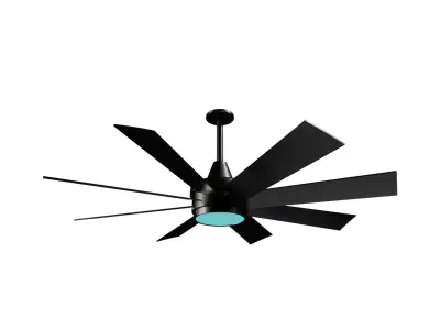 Sci-Fi Ceiling Fan With Light - Low-Poly PBR Game Ready Low-poly 3D model