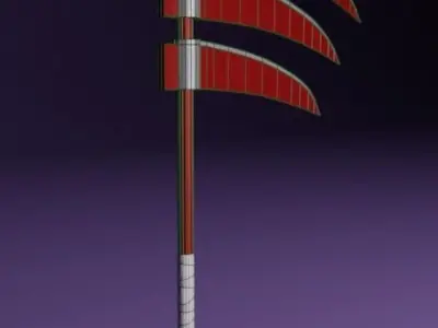Triple-Bladed Scythe Free 3D model