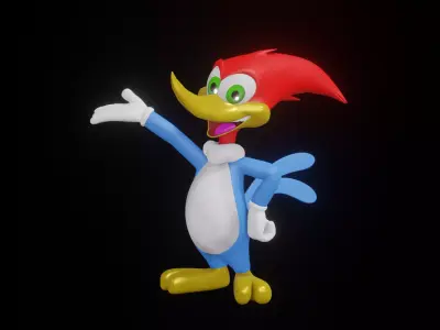 Woody Woodpecker Low-poly 3D model