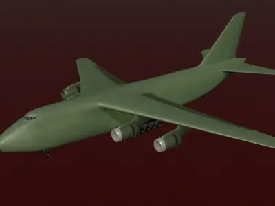 Antonov 124 lowpoly Low-poly 3D model