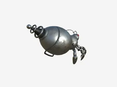 Cute Robot E10 Steel Dark - SciFi Character Design Low-poly 3D model