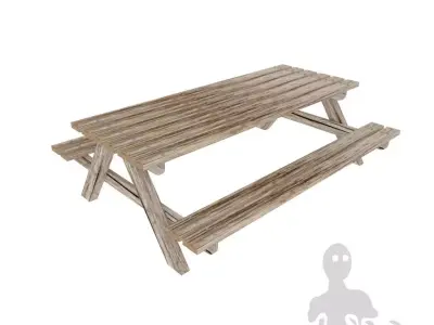 Picnic Tables  Free low-poly 3D model